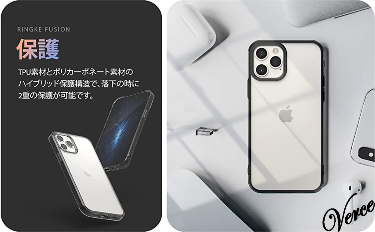 【クリアデザイン】 iPhone 12 Pro ケース 6.1インチ 透明 TPU 衝撃吸収 ストラップホール Qi充電 カバー_画像6