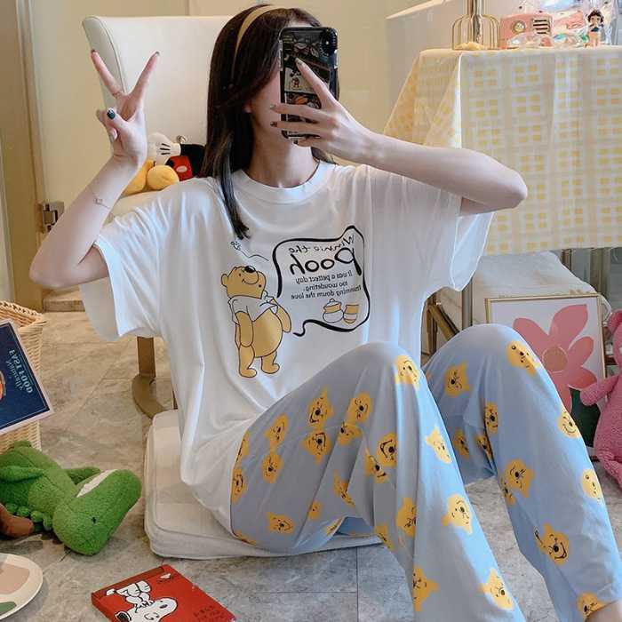 Paypayフリマ プーさんパジャマルームウェア上下2点セット夏服 パジャマ半袖 寝間着 半袖tシャツ Paypayフリマ プーさんパジャマルームウェア上下2点セット夏服 パジャマ半袖 寝間着 半袖tシャツ
