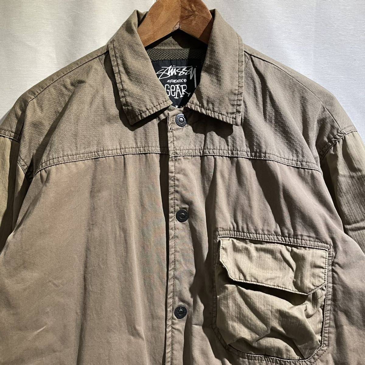 希少】90s OLD STUSSY ミリタリー L 切替 コーチジャケット HBT 希少】90s OLD STUSSY ミリタリー L 切替 コーチジャケット HBT