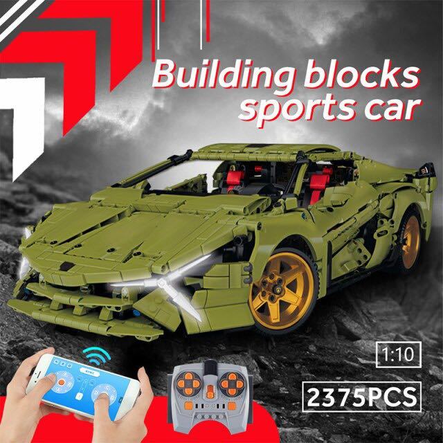 アプリrc技術レーシングカービルディング　No original packing　ブロック都市クリエーターリモコンスーパーカーmoc車両レンガのおもちゃ