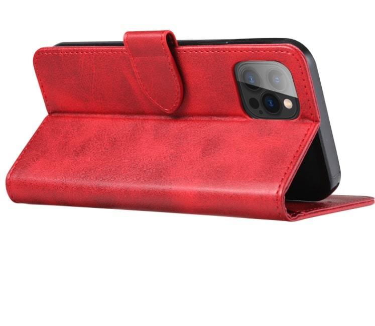 iphone12/12pro 手帳型 赤色 ベルト付き マグネットベルト アイフォン カバ iphoneケース カード収納 定期券 カード スマホカバーの画像5