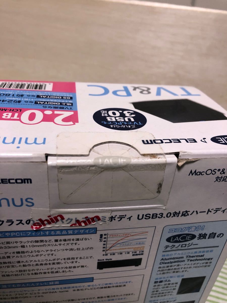 未開封品　エレコム　LaCie  LCH-mnd020U3 2TB 外付けHDD　 USB3.0対応