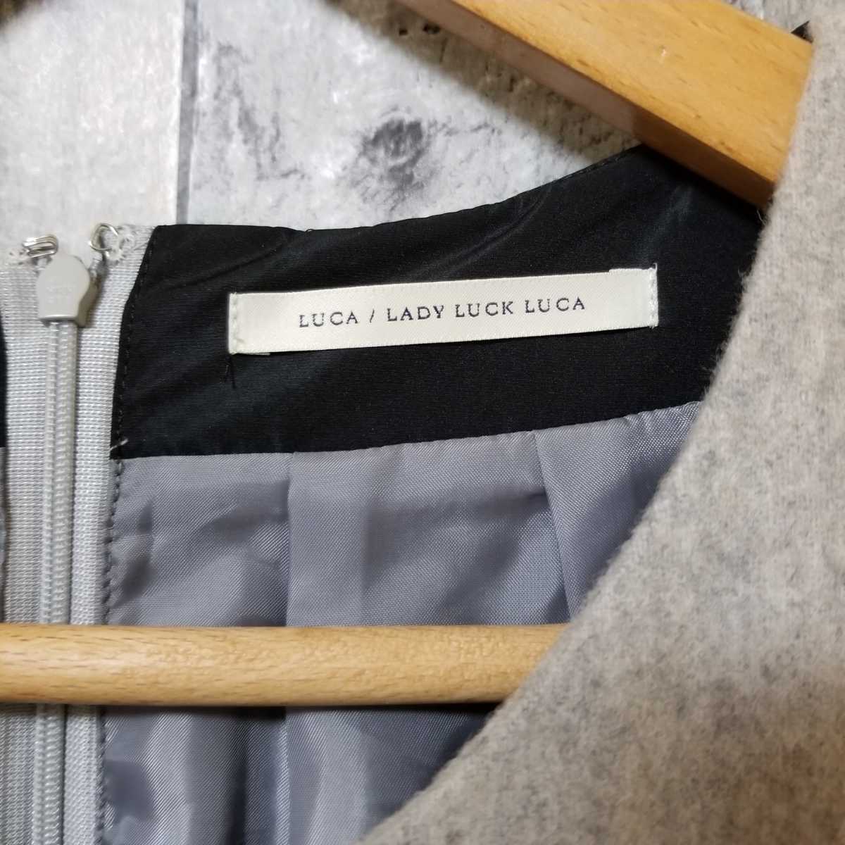 LUCA LADY LUCK LUCK ルカ ノースリーブワンピース グレー×ブラック系 レディースの画像6