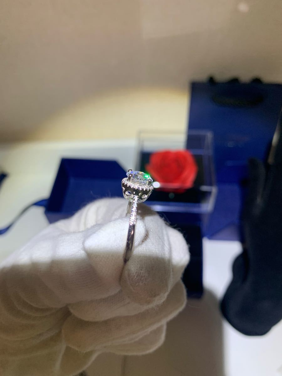 最高品質.ダイア指輪 モアサナイト 1.0ct リング プラチナ pt950-