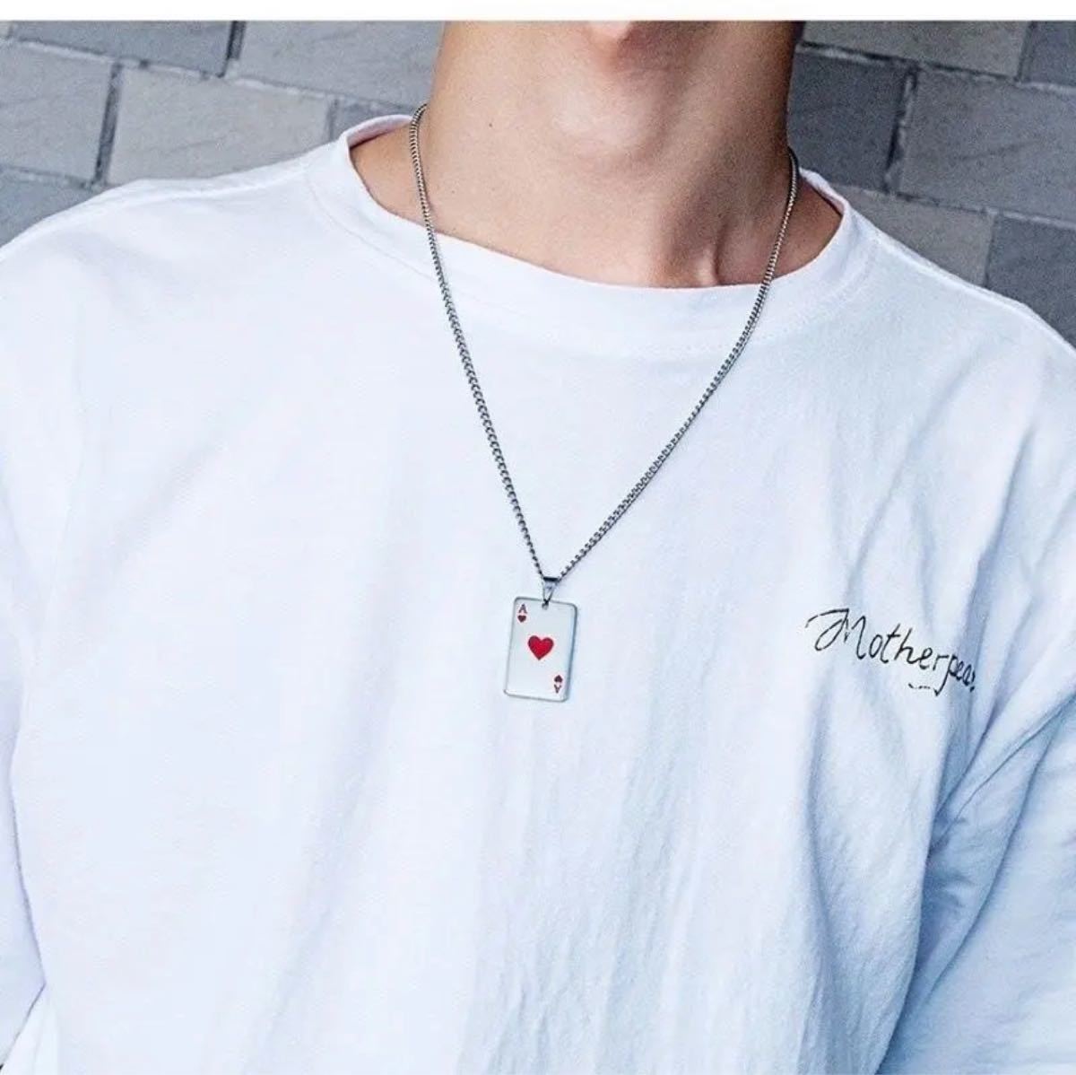 Paypayフリマ かっこいい メンズシルバーネックレス トランプ ハート 赤 エース A 冬 Paypayフリマ かっこいい メンズシルバーネックレス トランプ ハート 赤 エース A 冬