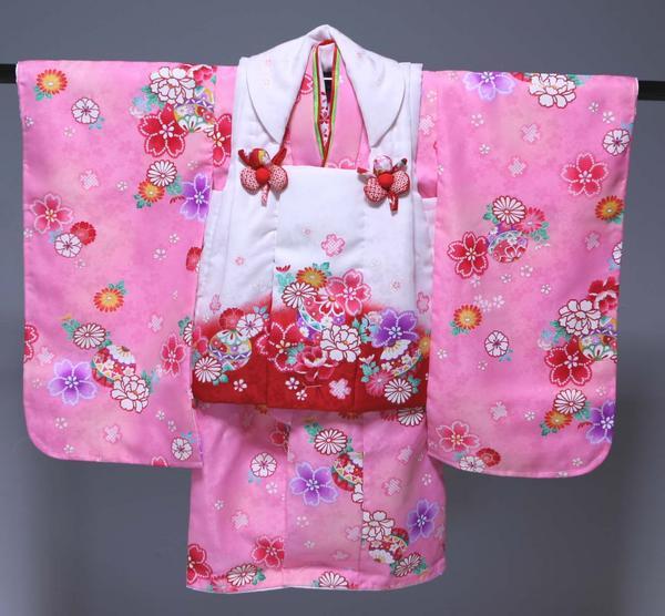 上品な 花ひめ 七五三 被布セット 三歳用 三ッ身 615cb 3歳着物