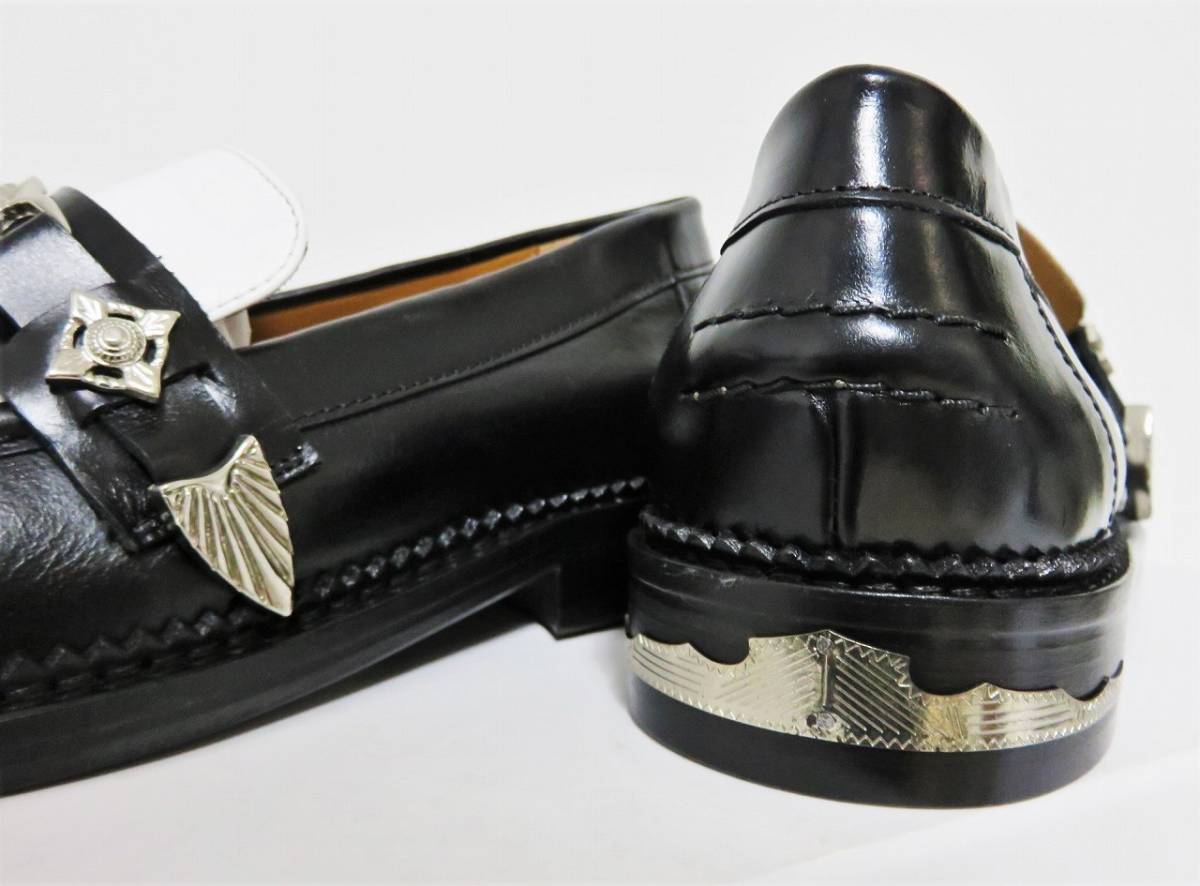 定価6.1万 新品 TOGA PULLA Metal Loafer 36 レディース ブラック ホワイト コンビ バイカラー トーガ プルラ メタル ローファー 靴