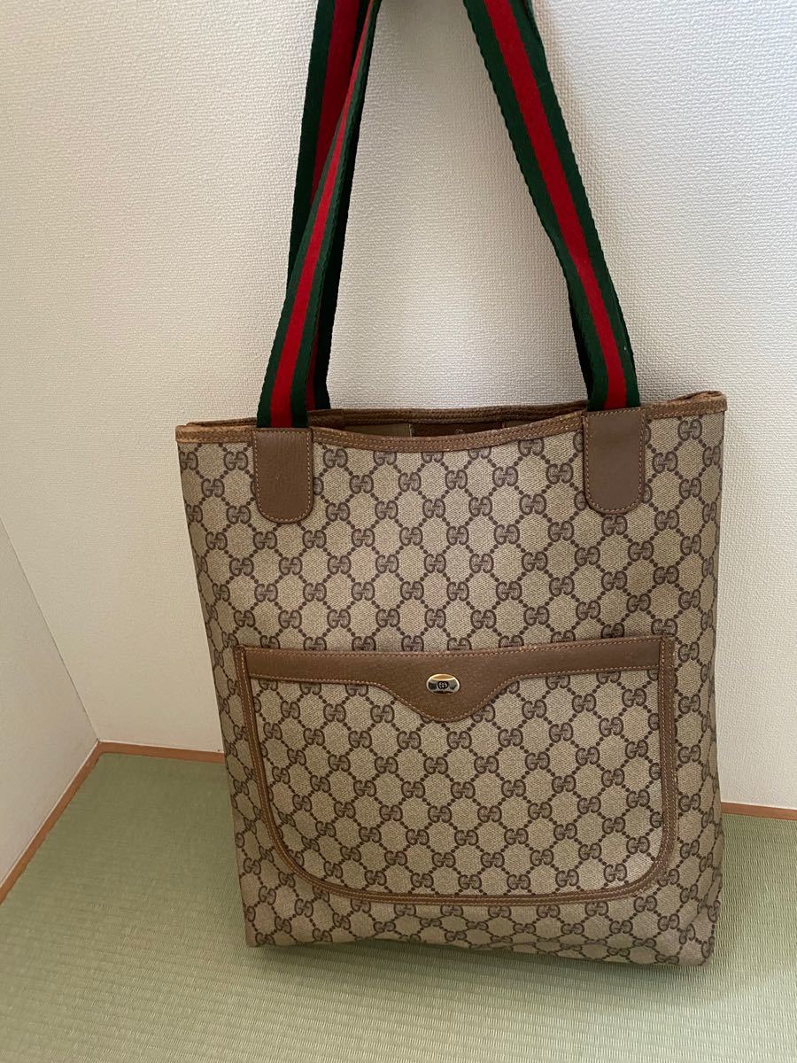 GUCCI グッチ トートバッグ オールドグッチ シェリーライン 肩掛け