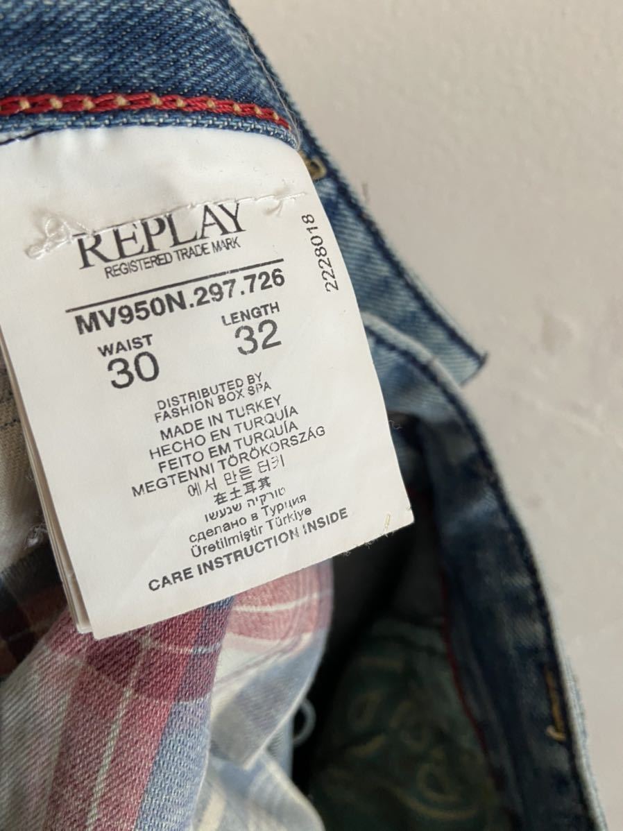 中古 REPLAY リプレイ ダメージ加工 デニムパンツ W30 L32_画像9