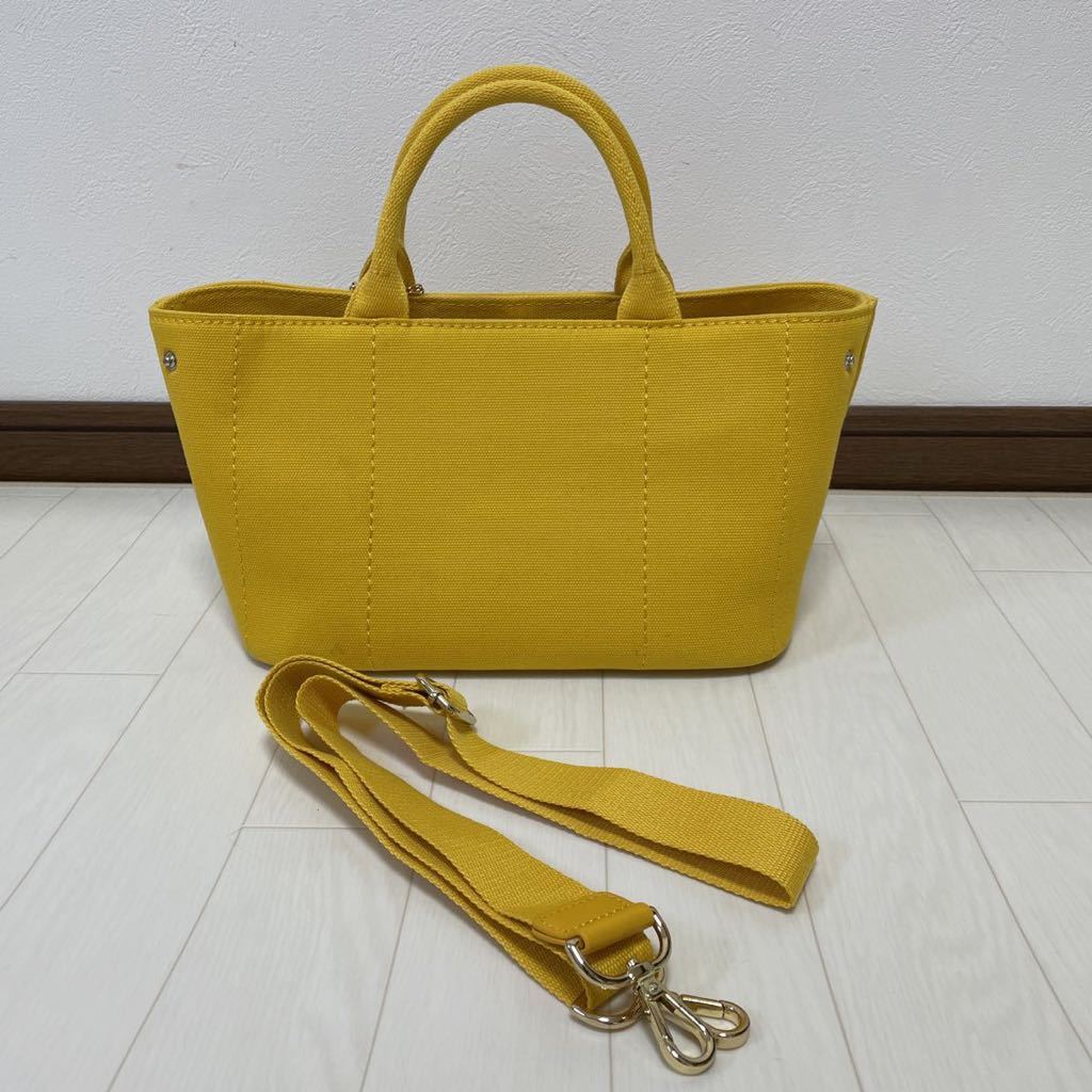  Anteprima Mist ANTEPRIMA MISTO tote bag canvas handbag shoulder bag 2way tassel yellow yellow color beautiful goods 