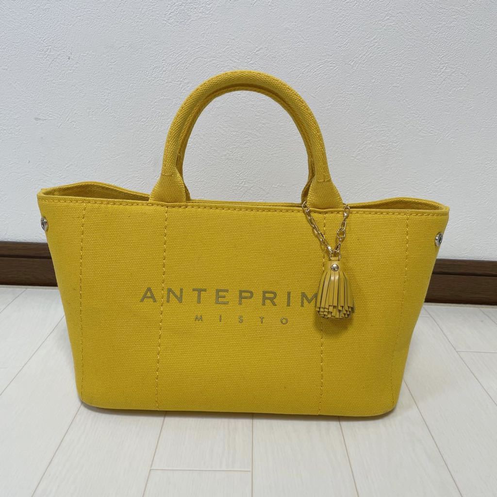  Anteprima Mist ANTEPRIMA MISTO tote bag canvas handbag shoulder bag 2way tassel yellow yellow color beautiful goods 