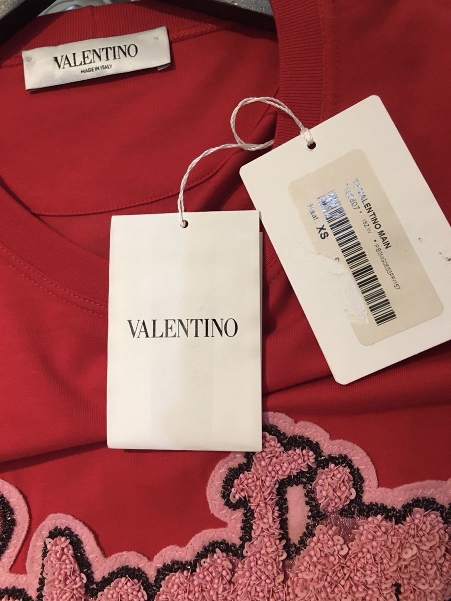 VALENTINO ヴァレンティノ 新品 スパンコール ロゴ Tシャツ XS