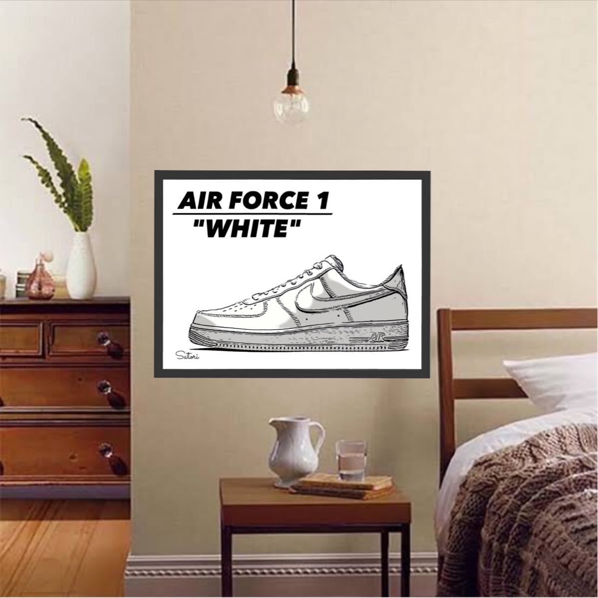Air Force 1 White　コミックシューズポスター 額付き1枚