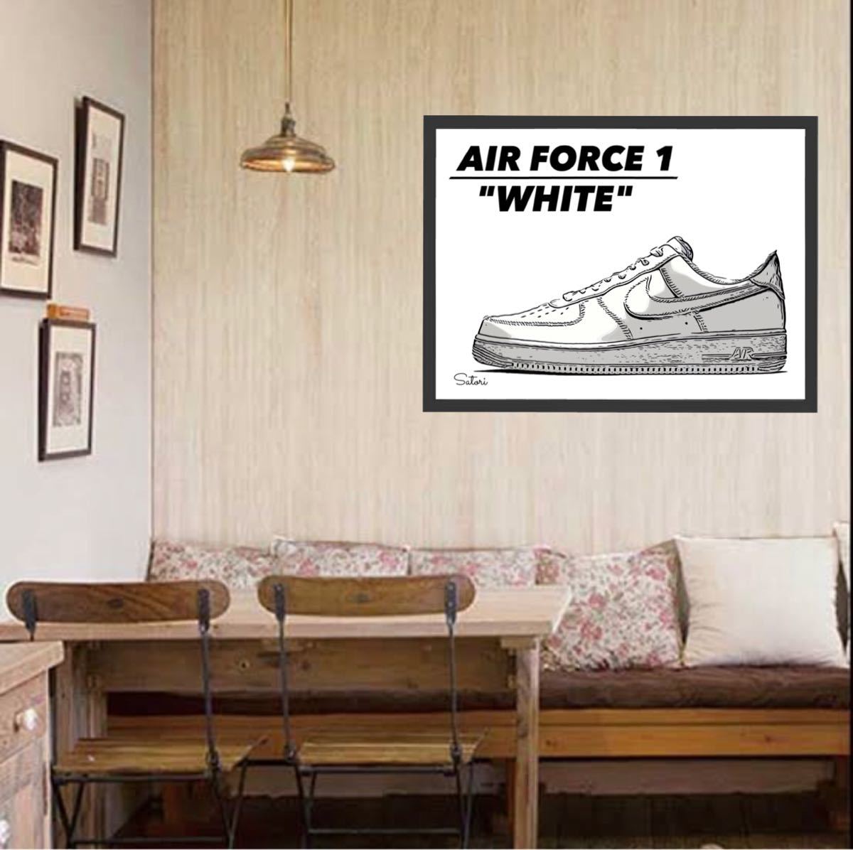 Air Force 1 White　コミックシューズポスター 額付き1枚
