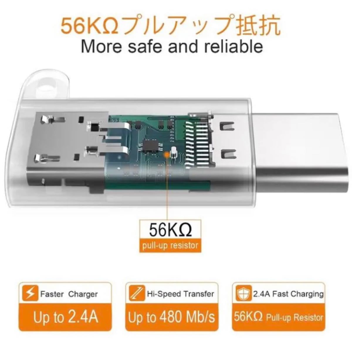 【4個セット】 USB Type C 変換 アダプタ （黒＋シルバー）