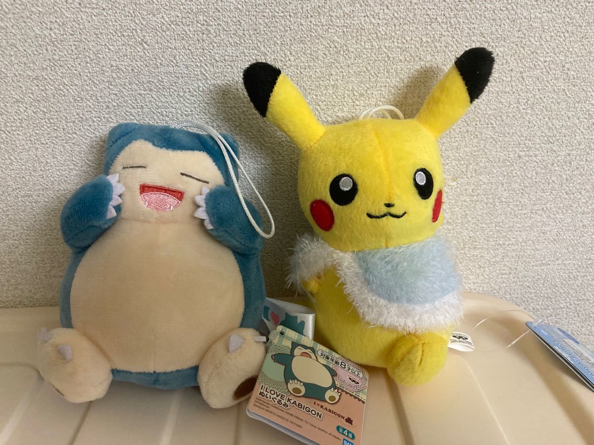 Paypayフリマ 美品 ポケットモンスター ピチュー ピカチュウ カビゴン ぬいぐるみ