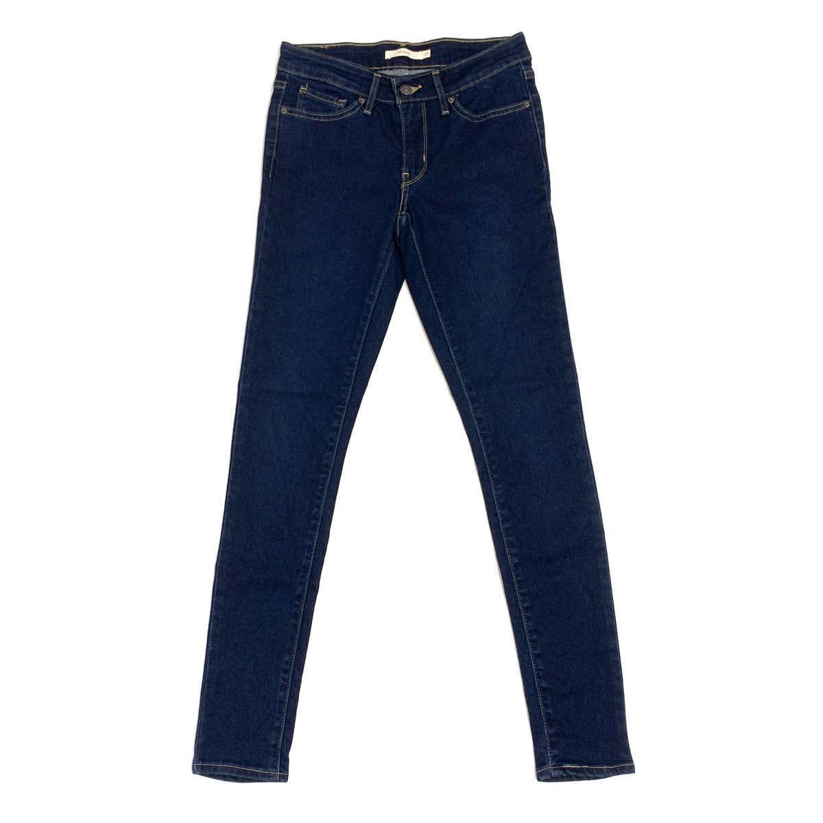 440g*Levi\'s Levi's * стрейч обтягивающий *711 SKINNY*W25* талия 69cm* Rollei z*...* темно синий 