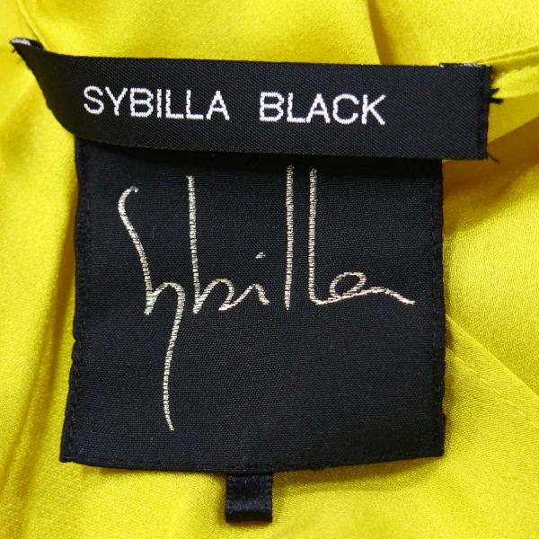 定価5.9万★ Sybilla BLACK シビラ 春夏 シルク100% ノースリーブ ワンピース ドレス Sz.M　レディース　D1T00562_4#A_画像6
