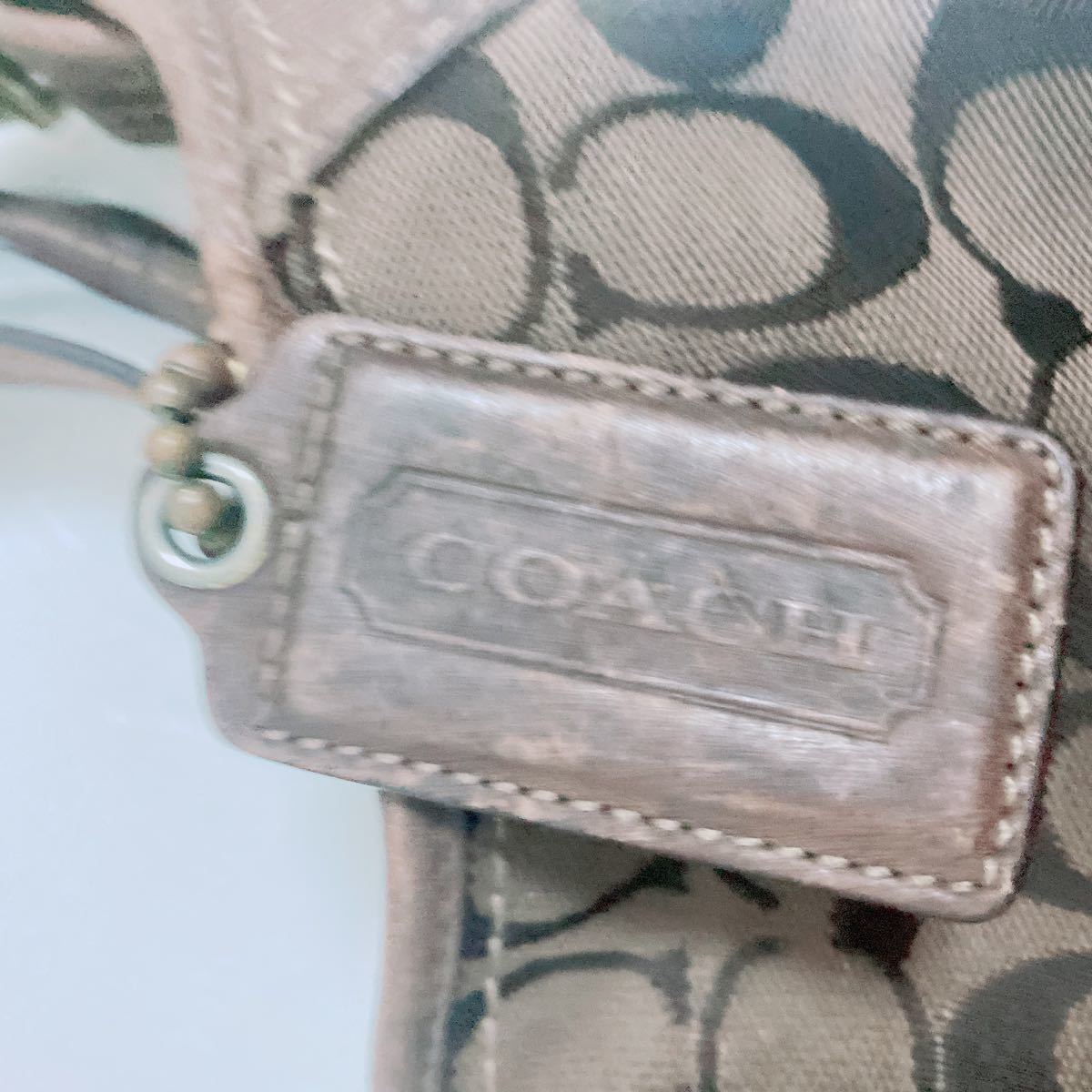 COACH コーチ ショルダーバッグ　シグネチャー　12594 ダークブラウン　 肩掛け