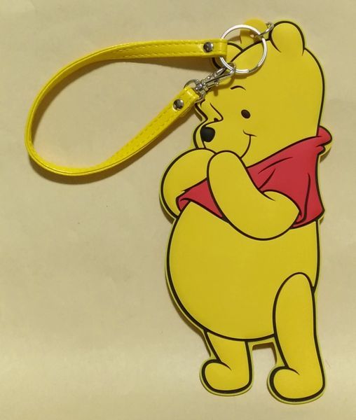 中古 くまのプーさん ラバーパスケース BIGサイズ ラバー パスケース ストラップ付き Winnie the Pooh ヴィレヴァン限定 ICカード入れ_画像1