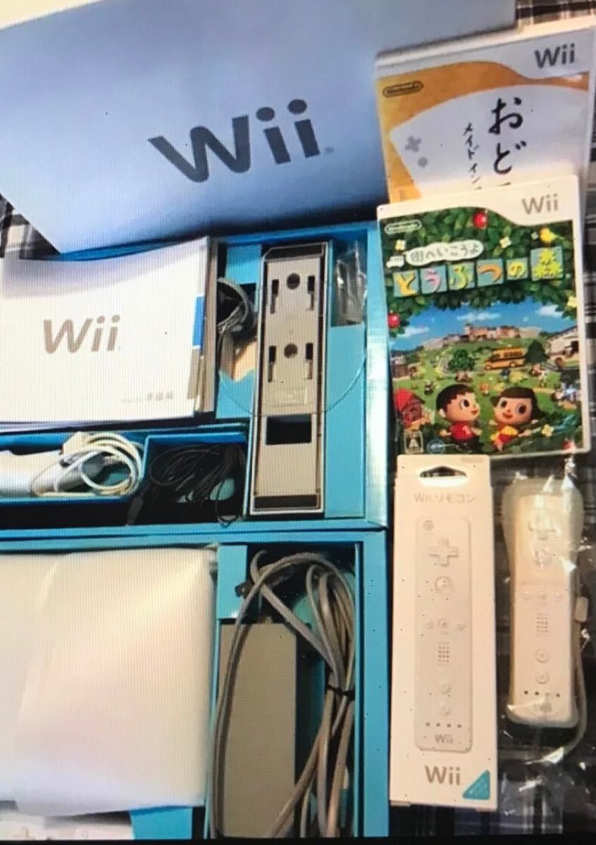 任天堂　Wii 本体　どうぶつの森他ソフト　リモコン追加　美品　完動品