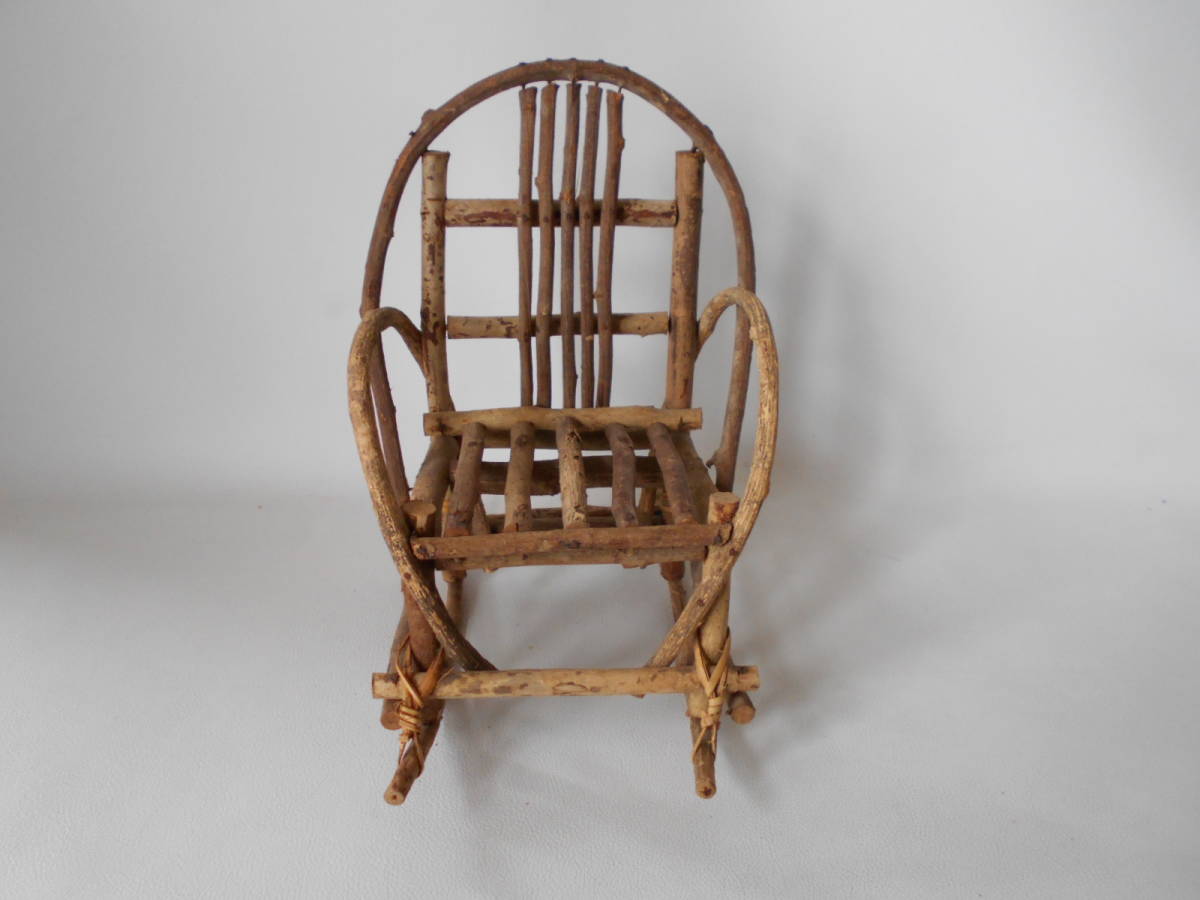H / doll chair rattan chair rattan chair rocking chair .. chair ... industry 1 seater for handmade bisque doll Neo Blythe 1/6~1/4 new goods 2
