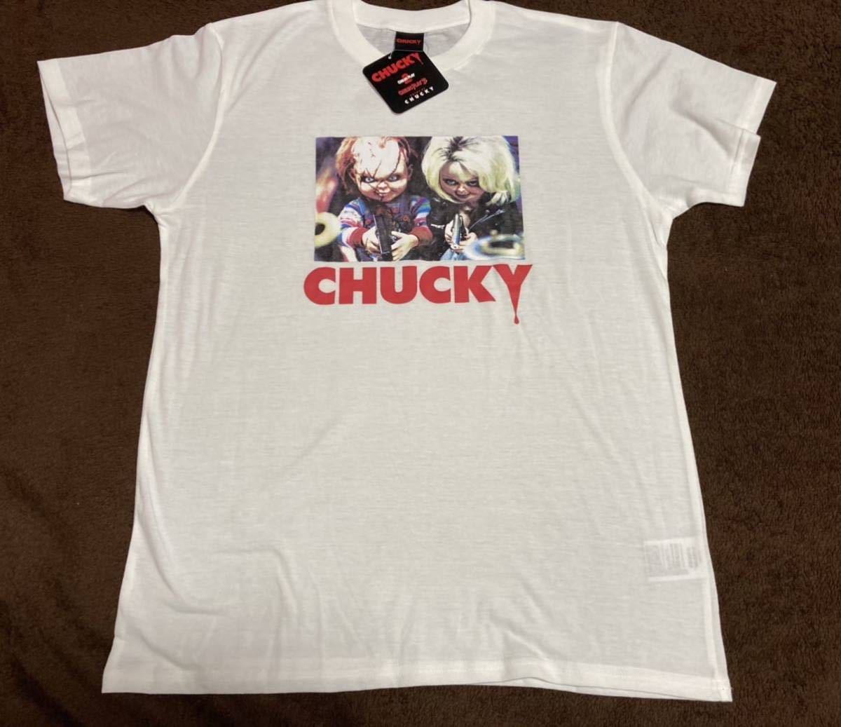 希少 新品 チャイルドプレイ チャッキー chucky tシャツ シャツ XLサイズ ホワイト 映画 80s レトロ トイストーリー ホラー h_画像2