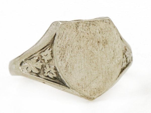  Vintage серебряный производства защита Shape .sig сеть кольцо печатка 27 номер кольцо 