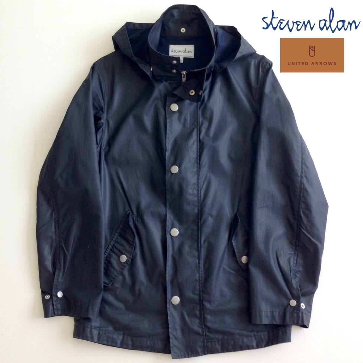 STEVEN ALAN UNITED ARROWS マウンテン パーカー ジップ アップ ブルゾン ネイビー スティーブンアラン ブリティッシュ ミラレイン メンズ_画像1