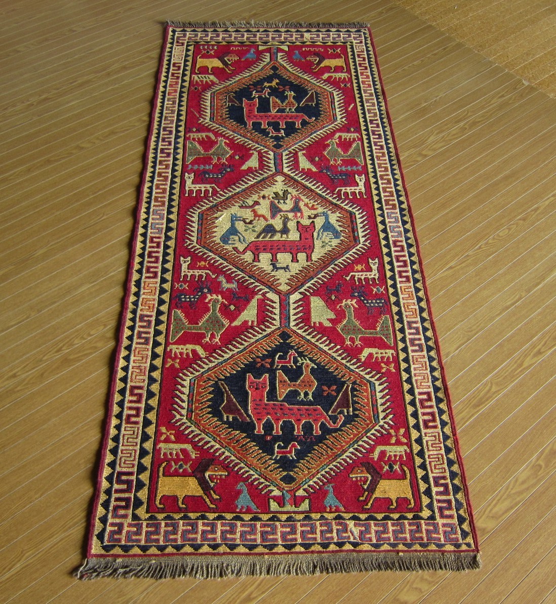 198×82】イラン直輸入☆アゼルバイジャン産キリム・KILIM□1978 198×82】イラン直輸入☆アゼルバイジャン産キリム・KILIM□1978