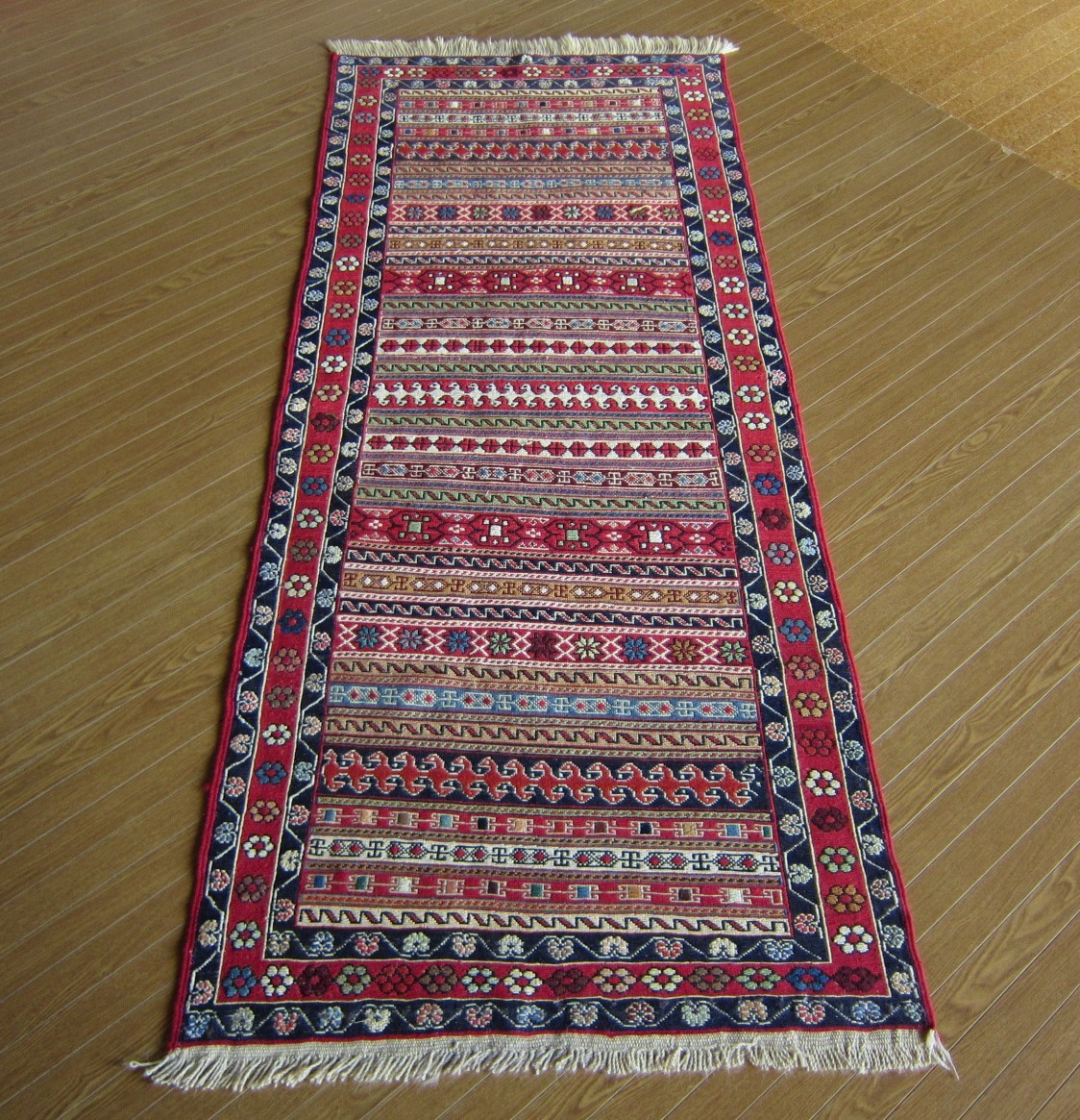 【194×83】イラン直輸入★アゼルバイジャン産キリム・KILIM■1984-350-21_画像1