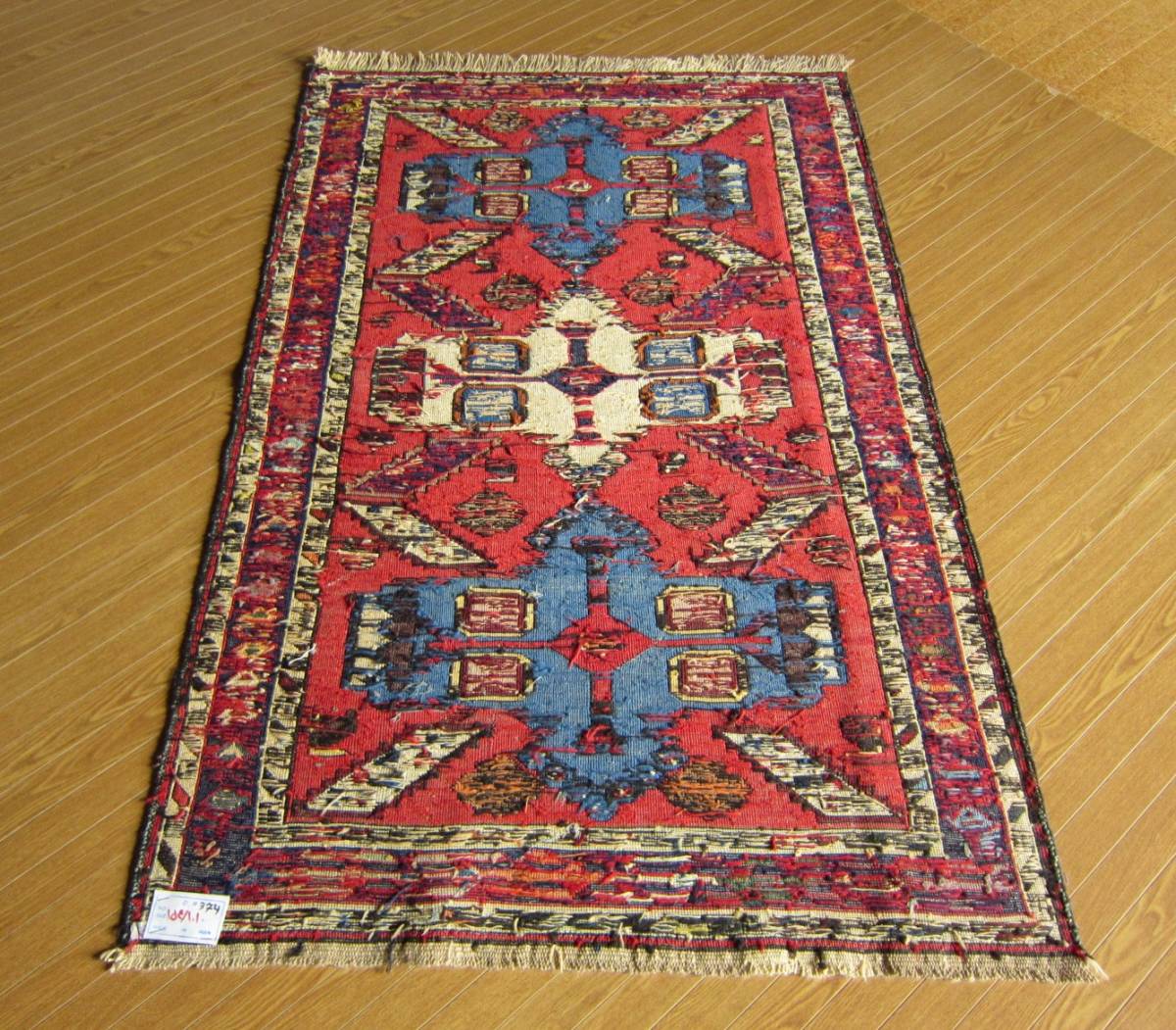 【154×101】イラン直輸入★アゼルバイジャン産キリム・KILIM■1998-374-18_画像9