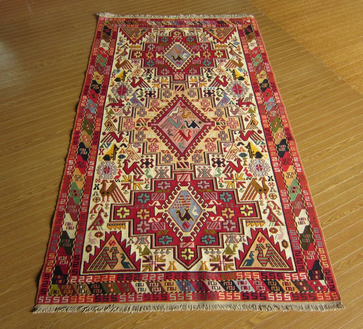 202×122】イラン直輸入☆アゼルバイジャン産キリム・KILIM□2079 202×122】イラン直輸入☆アゼルバイジャン産キリム・KILIM□2079