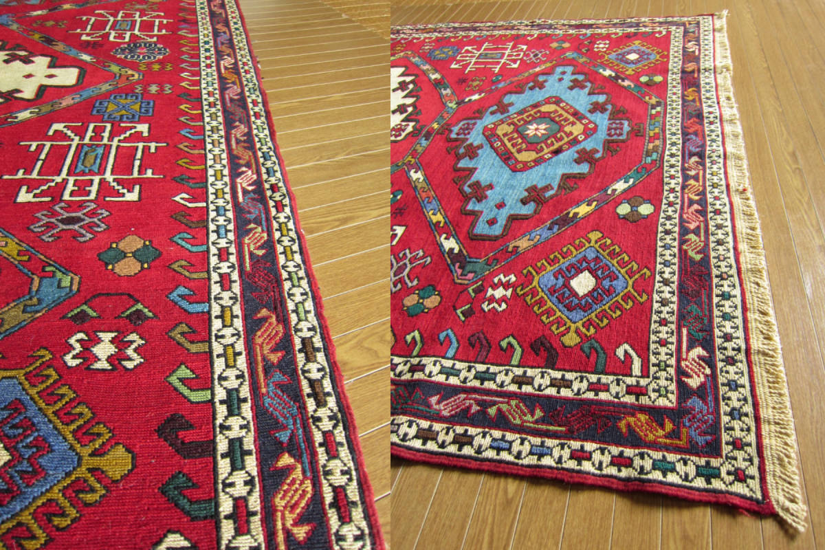 【198×150】イラン直輸入★アゼルバイジャン産キリム・KILIM■2092-450-54_画像6