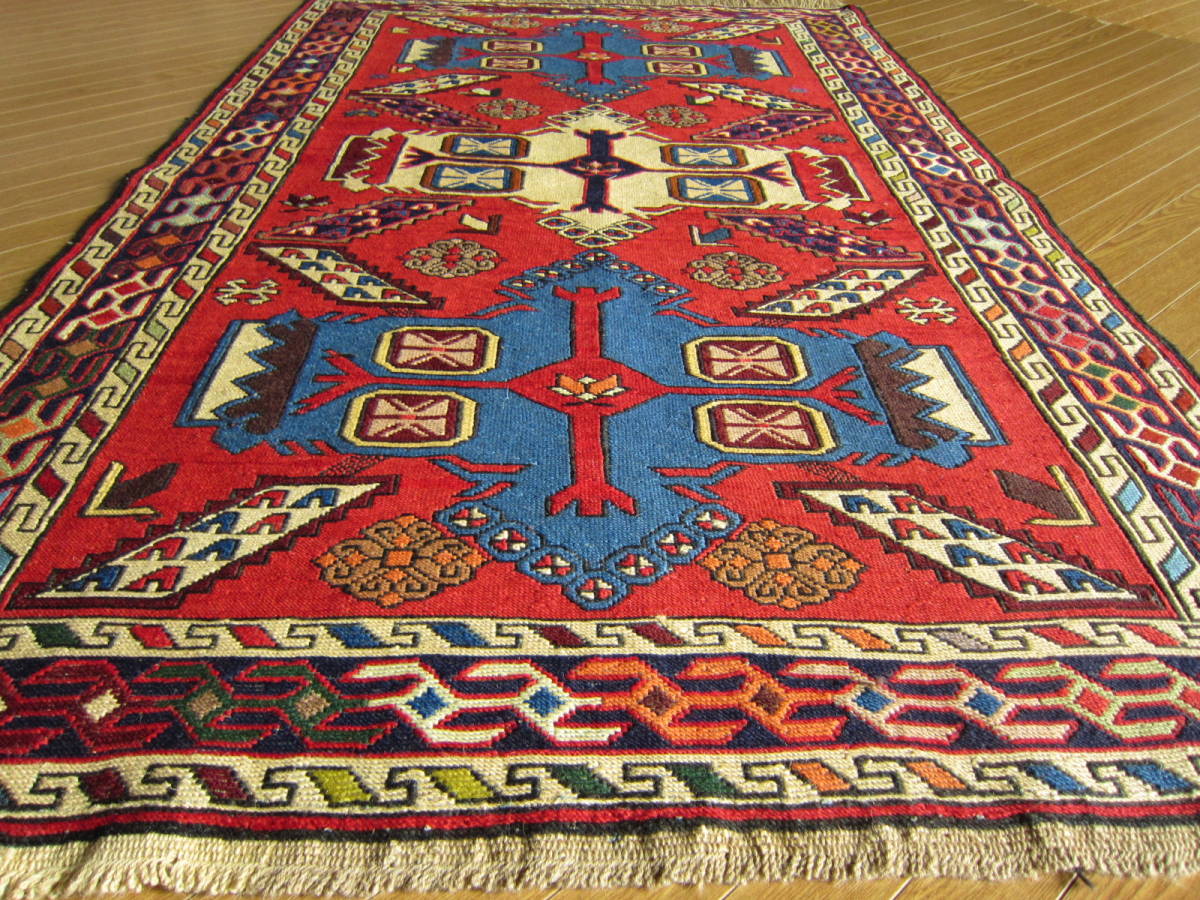 154×101】イラン直輸入☆アゼルバイジャン産キリム・KILIM□1998 154×101】イラン直輸入☆アゼルバイジャン産キリム・KILIM□1998