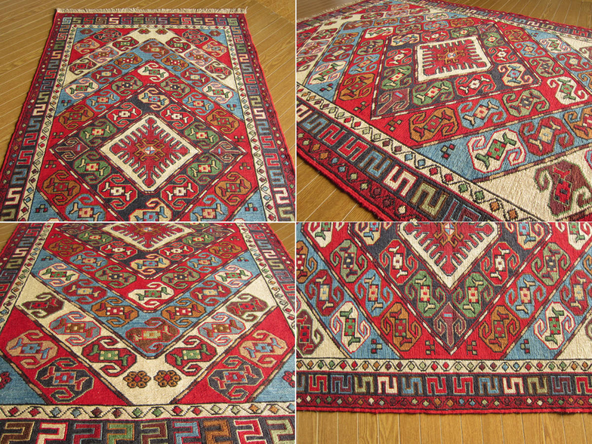 【152×98】イラン直輸入★アゼルバイジャン産キリム・KILIM■2030-432-18_画像5