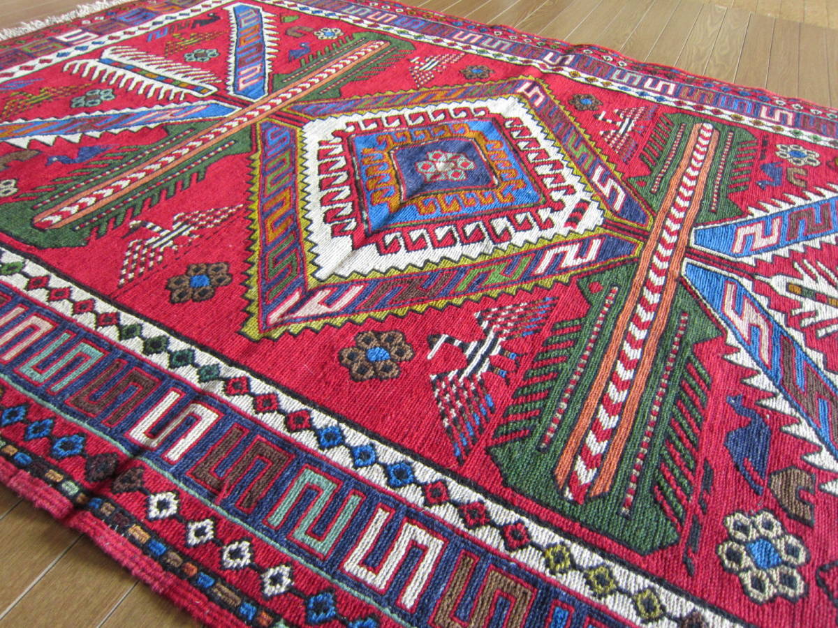 【146×105】イラン直輸入★アゼルバイジャン産キリム・KILIM■2061-435-18_画像4