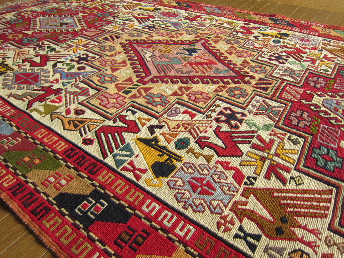 202×122】イラン直輸入☆アゼルバイジャン産キリム・KILIM□2079 202×122】イラン直輸入☆アゼルバイジャン産キリム・KILIM□2079