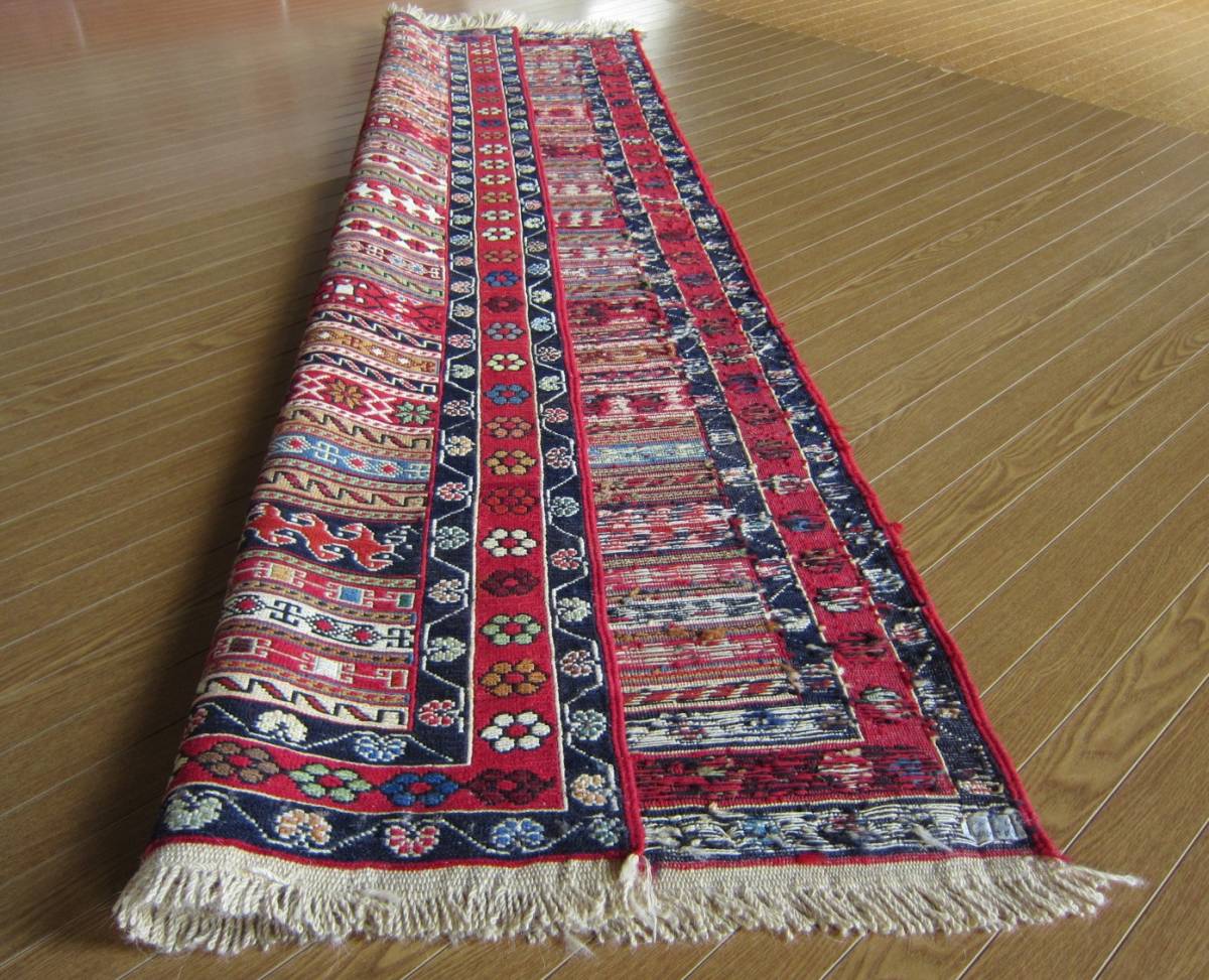 【194×83】イラン直輸入★アゼルバイジャン産キリム・KILIM■1984-350-21_画像7