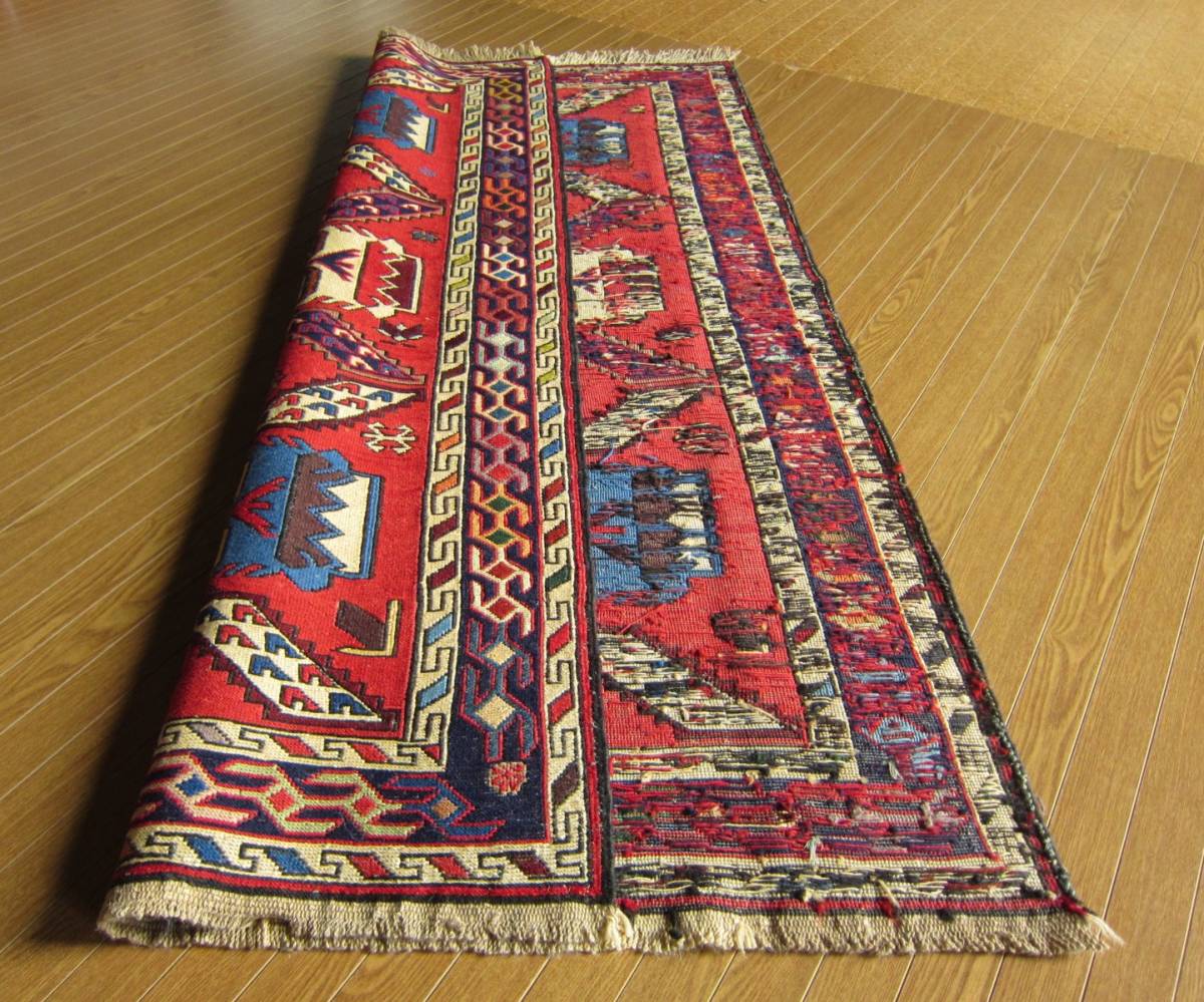 【154×101】イラン直輸入★アゼルバイジャン産キリム・KILIM■1998-374-18_画像7