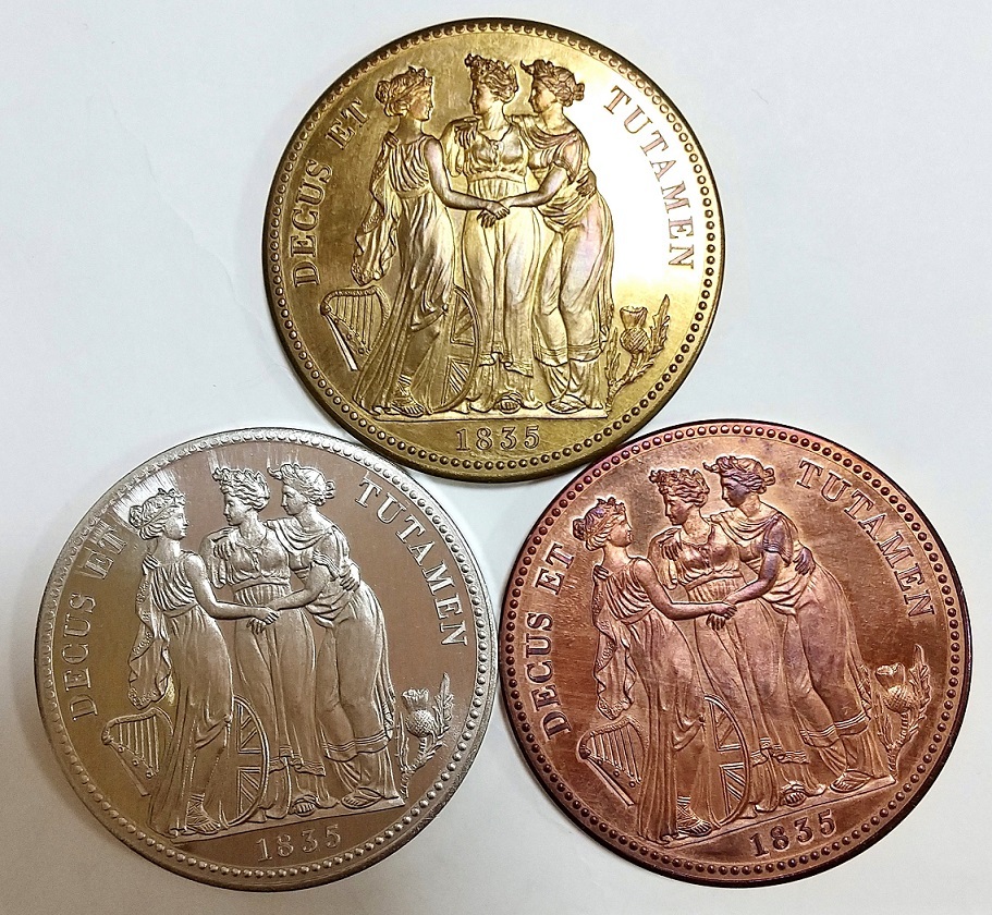 1835年 スリーグレイセス 三美神 最大63%OFFクーポン ウィリアム4世 プルーフ 銅貨 3枚セット THREE 試銭貨 スリーグレイス GRACES 爆売り ファンタジーコイン