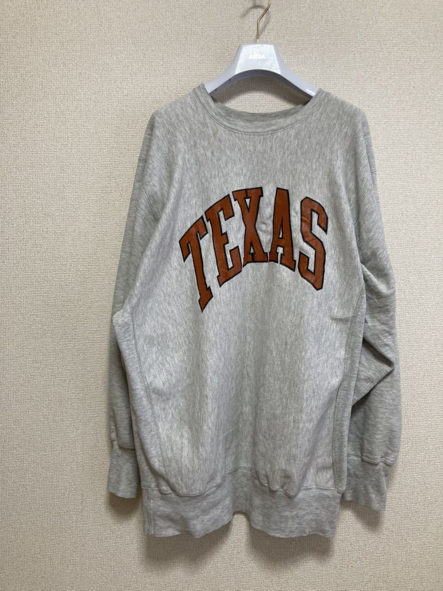 90's Champion REVERESE WEAVE チャンピオン リバースウィーブ スウェットトレーナー ビンテージ USA製 グレー TEXAS 希少サイズXXL_画像1