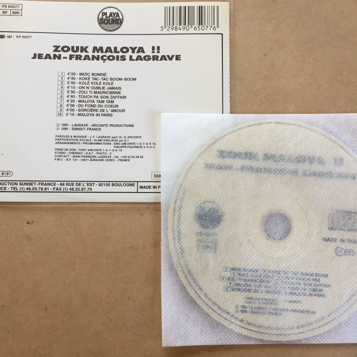 【CD③】 JEAN-FRANCOIS LAGRAVE「ZOUK MALONA!!」_画像2