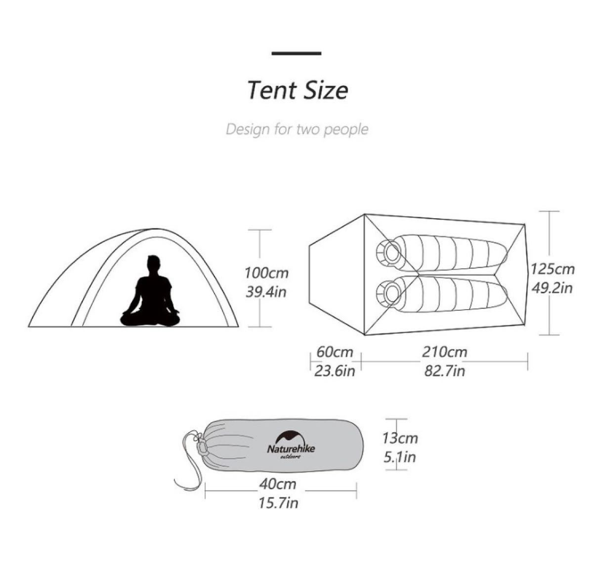 Naturehike公式テント 2人用 アウトドア 二重層 自立式4シーズン