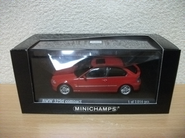 ◇ミニチャンプス　1/43　BMW　325ti　Compact　2000　red◇