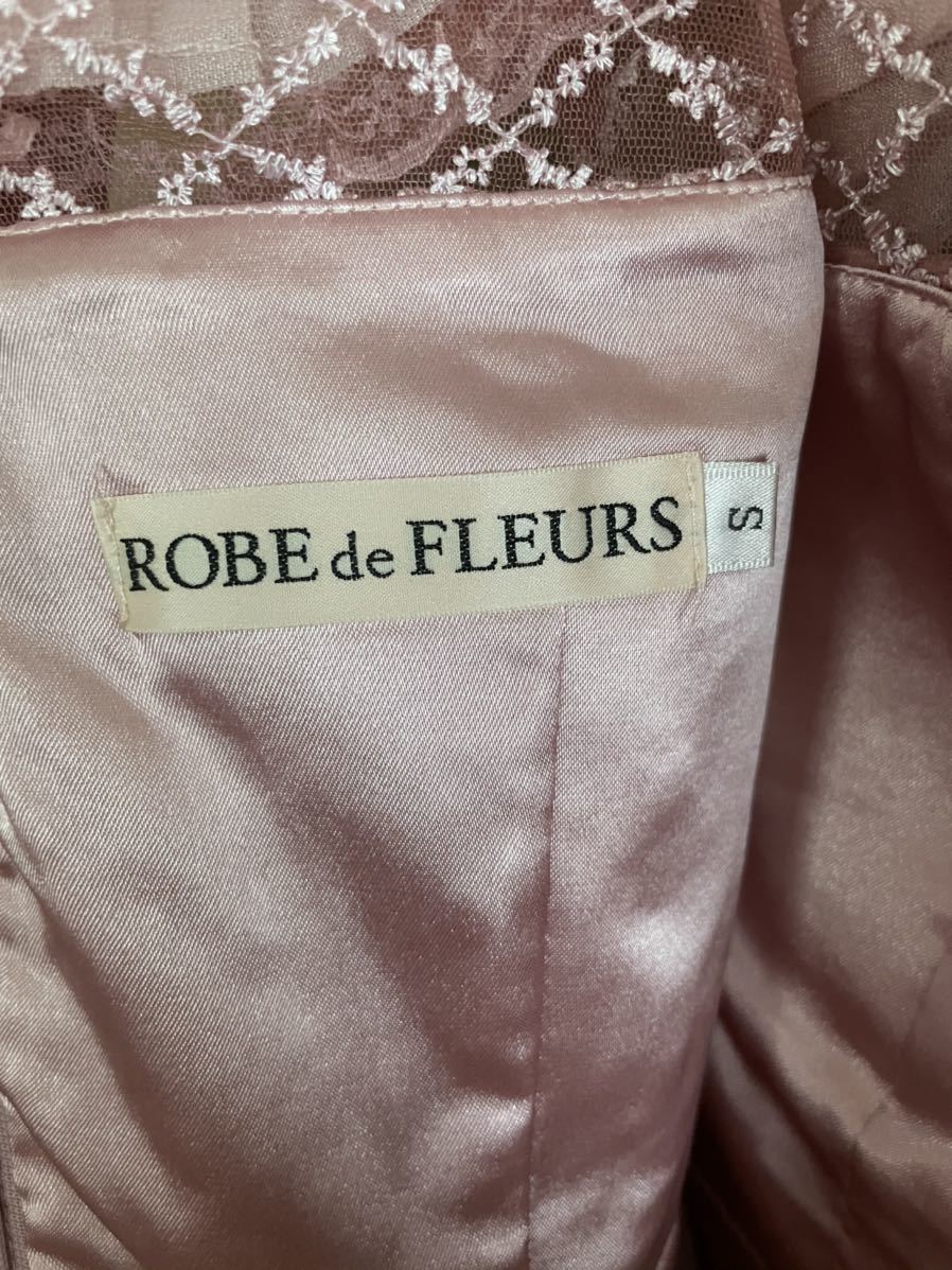 【新品未使用タグ付き】ROBE de FLEURS ローブドフルール ドレス キャバドレス ミニドレス ワンピース ナイトドレス ピンク Ｓサイズ