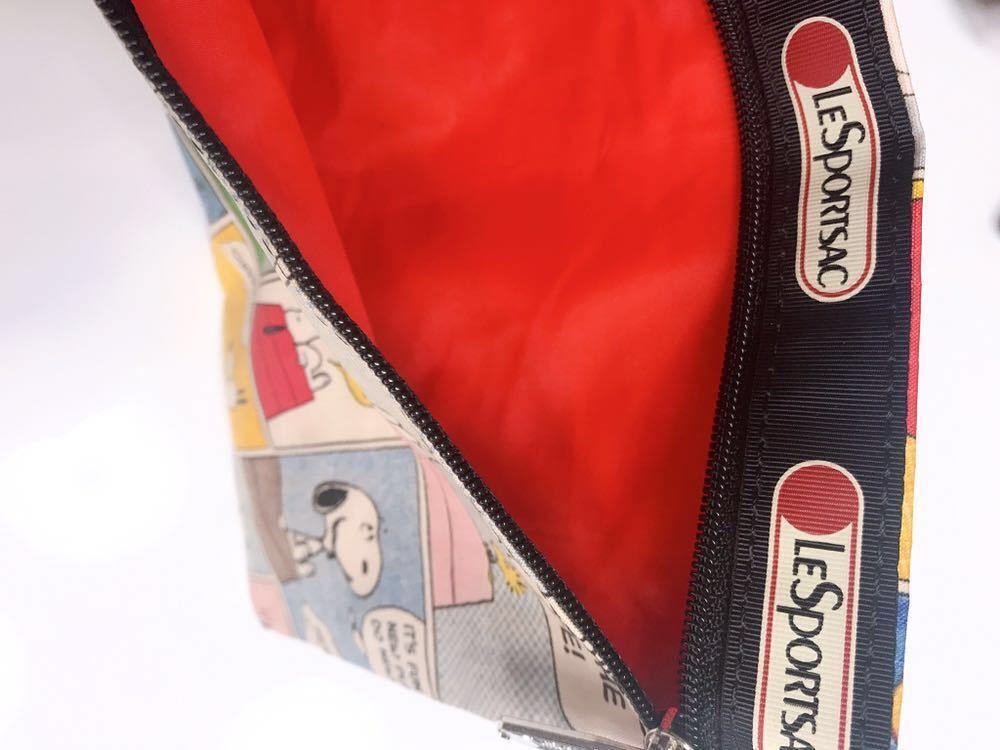 レスポートサック スヌーピー 限定 ボストン バッグ LeSportsac SNOOPY PEANUTS 新品 未使用 総柄 レア コミック ウッドストック カラフル_画像9