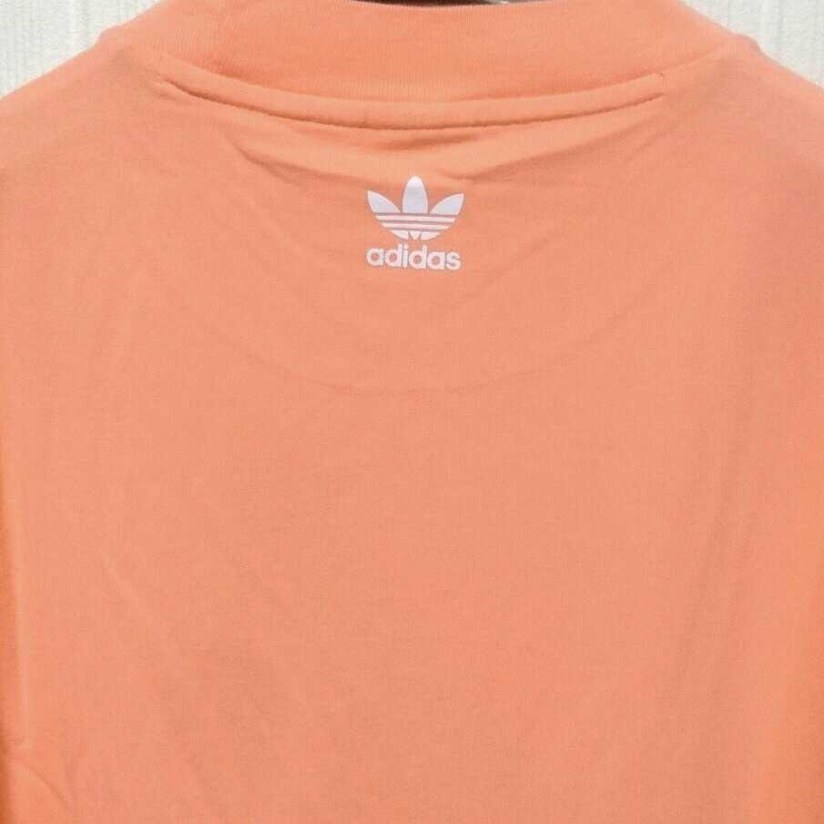 特価/未使用【サイズ=S(JASPO)】/adidas/アディダス/レディス/ビッグトレフォイルロゴ/半袖/ワンピース/胸囲=78～82cm/L.orange_画像3