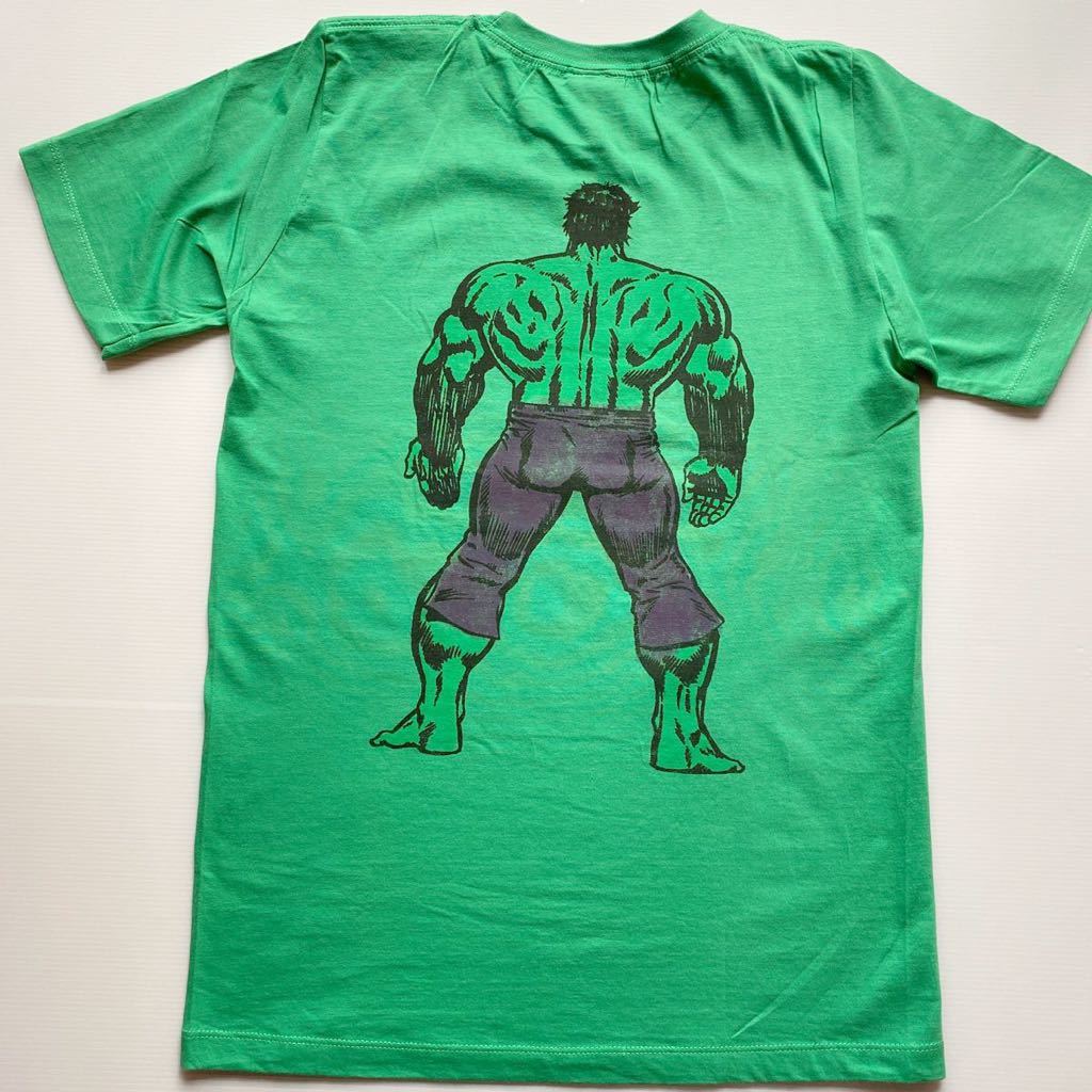 ハルク HULK MARVEL メンズTシャツS未使用 L.Aコミックストア購入$49 表裏プリント vintage レトロコミック アメリカンキッズ風 ビンテージ