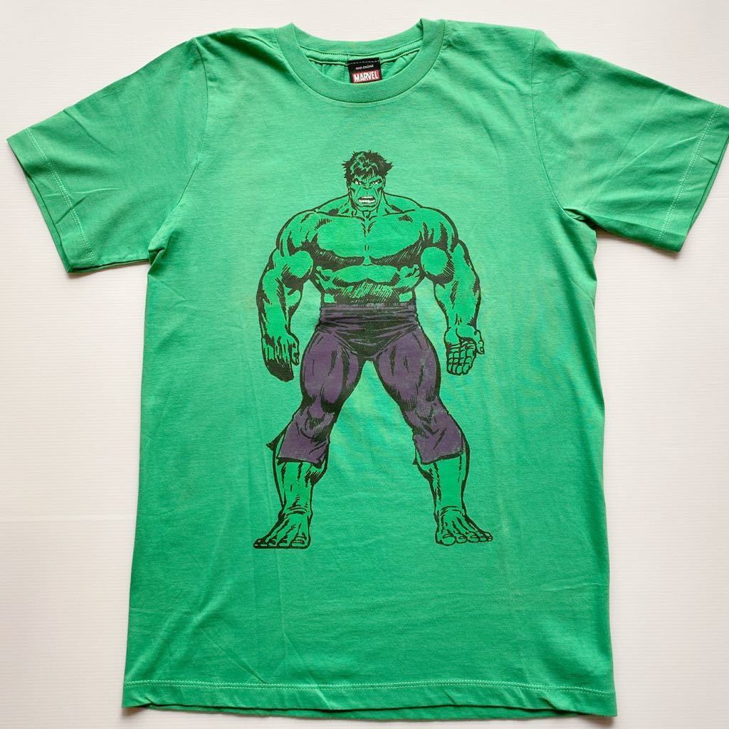 ハルク HULK MARVEL メンズTシャツS未使用 L.Aコミックストア購入$49 表裏プリント vintage レトロコミック アメリカンキッズ風 ビンテージ